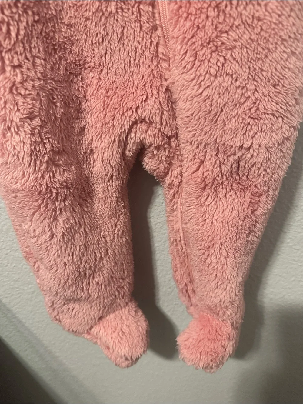 Carter's Plush Pink Hooded One-Piece Footie